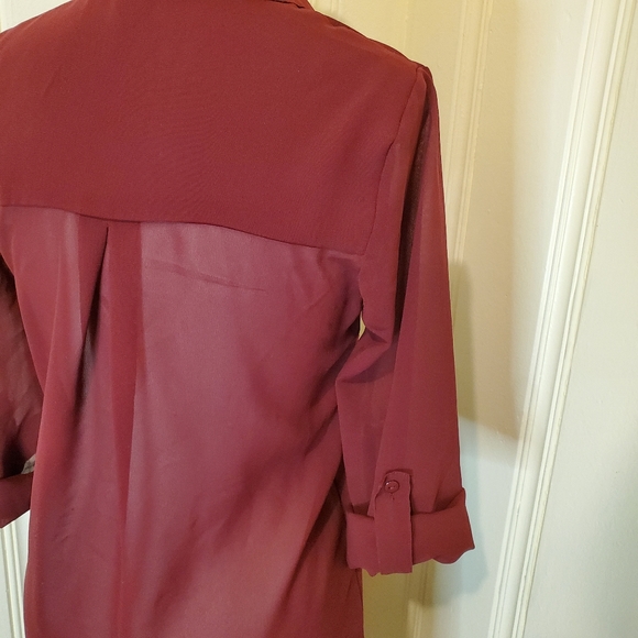 Charlotte Russe Long Tunic Button Up Top - Picture 4 of 7